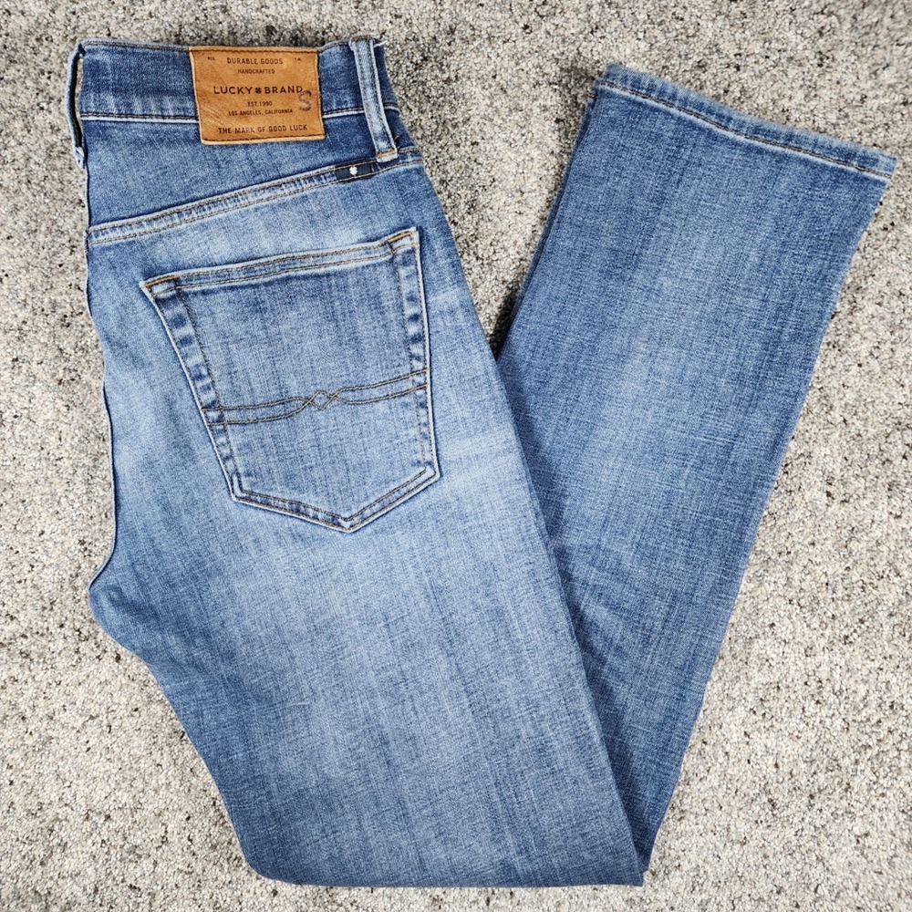 Lucky Brand 221 Straight Jeans Mens 31x32 Blue Coolmax Tencel Stretch Excellent